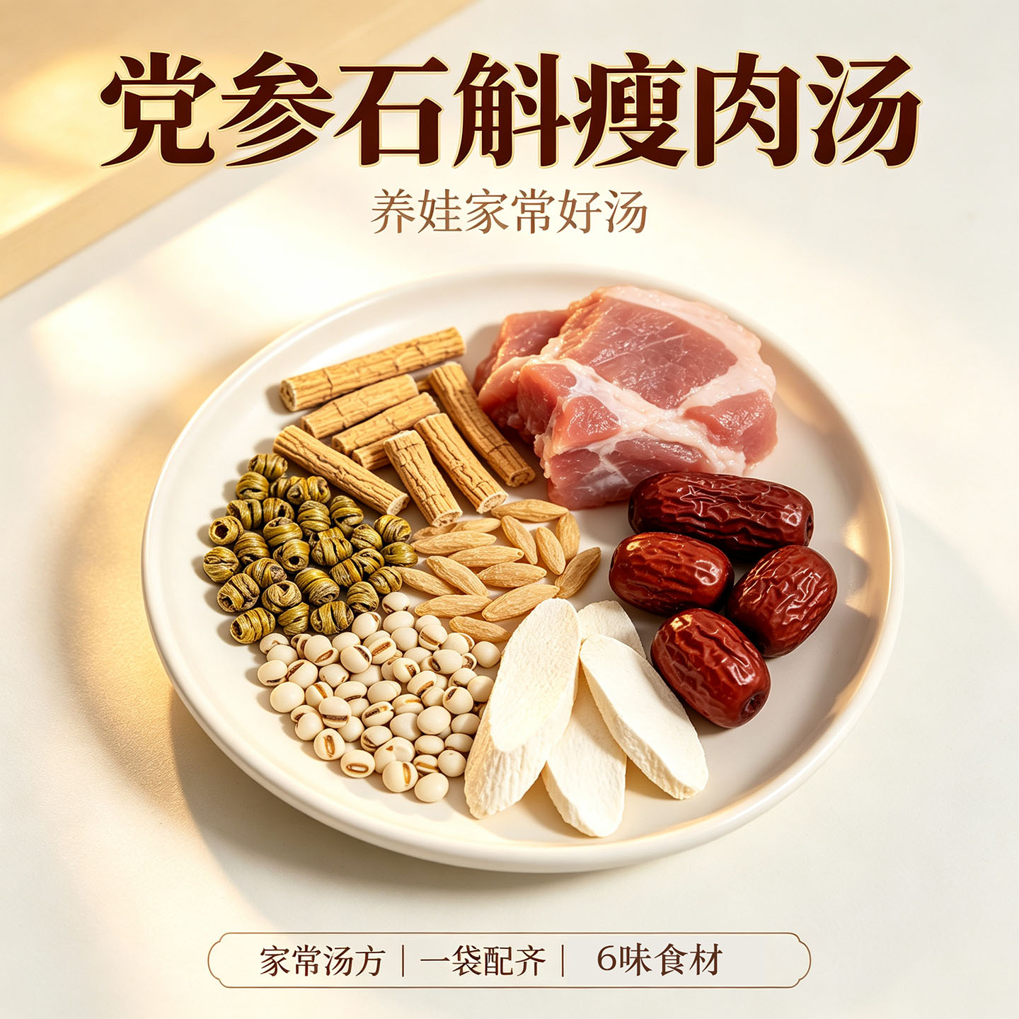 家常清炖汤料党参石斛瘦肉汤 拆袋即炖 家庭儿童日常煲汤食材包