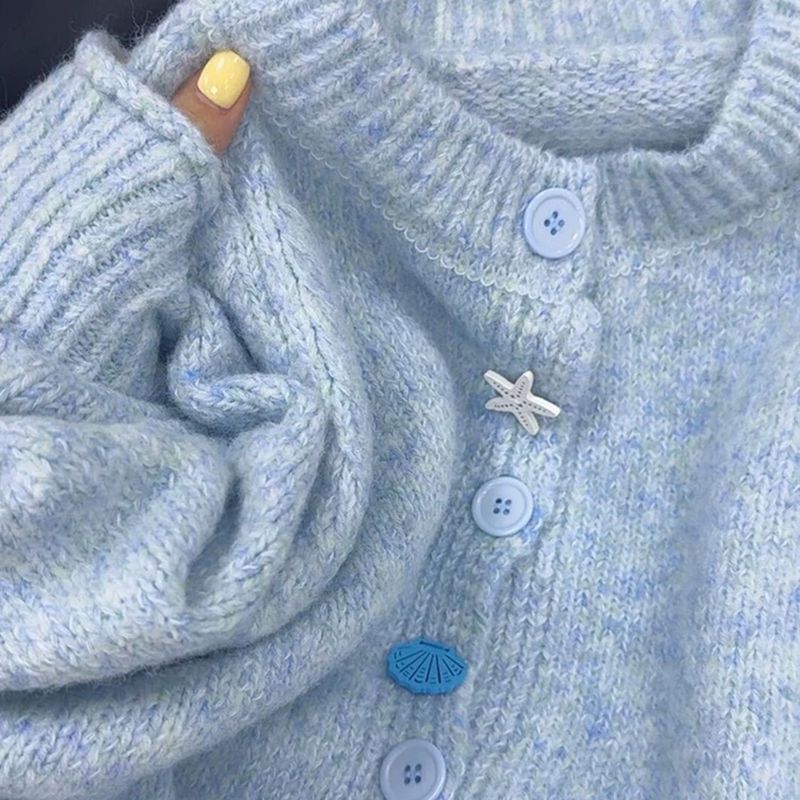 毛衣外套高级新款风软圆领温柔宽松慵懒小个子针织百搭上衣开衫