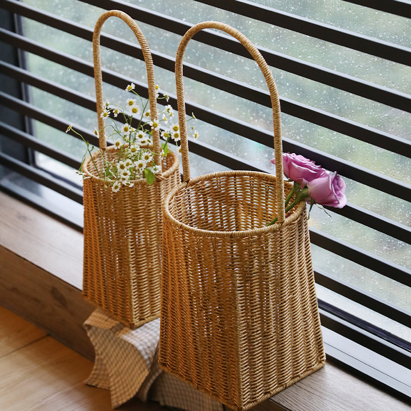 桂味源手提花艺插花篮子