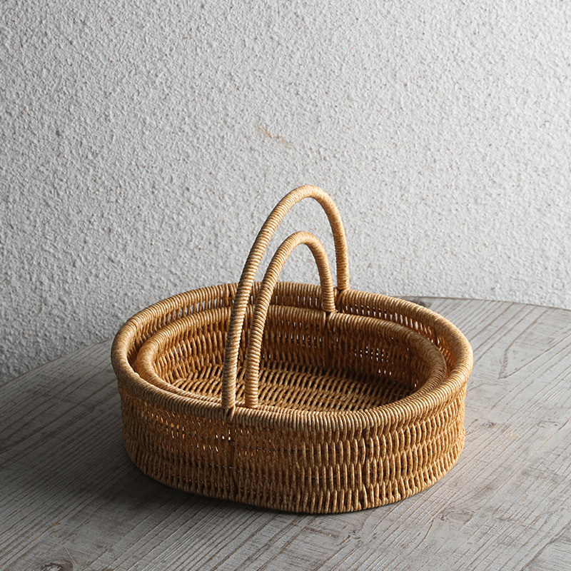 大号仿藤编织手提篮水果蔬菜购物篮野餐采摘篮 清洁篮酒店卫浴筐,收纳整理,购物篮,淘宝优惠券,粉丝福利购,淘宝优惠卷