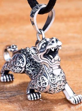 【买一赠六】正品天然镀纯银霸王貔貅貔貅男女款吊坠新款特价项链