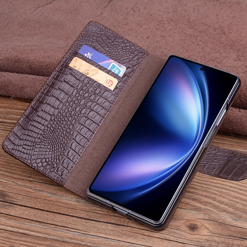 vivoxfold5插卡牛皮手机壳