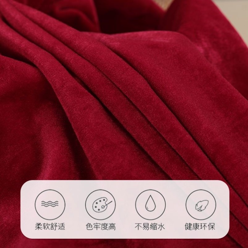 加厚酒红色金丝绒布料桌布暗红色桌布红色酒红拍摄背景布婚礼桌布