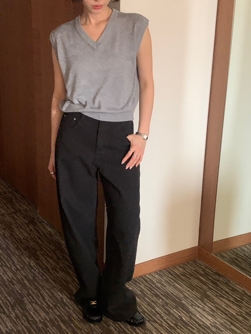 现货~GILLI韩国代购正品2026春夏新款高腰显瘦宽松牛仔裤女