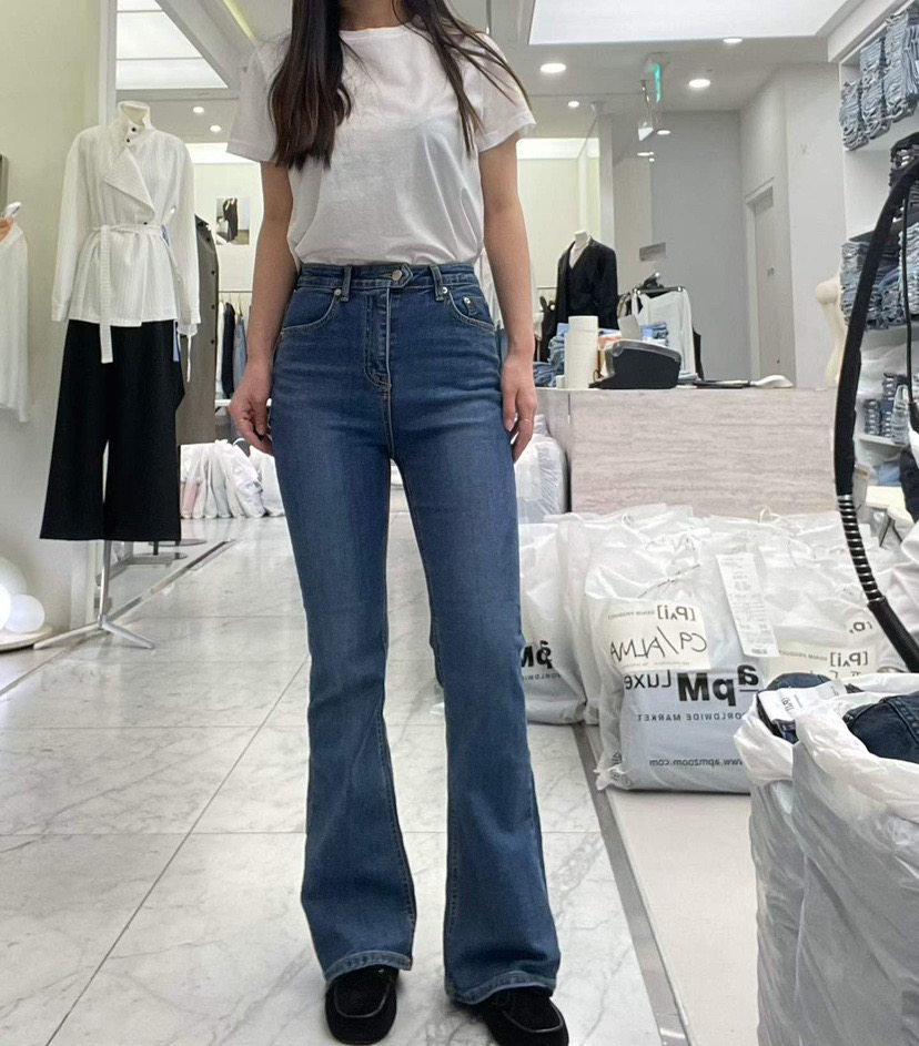 现货~PAI韩国正品小众设计师品牌2026春款弹力显瘦喇叭牛仔裤女
