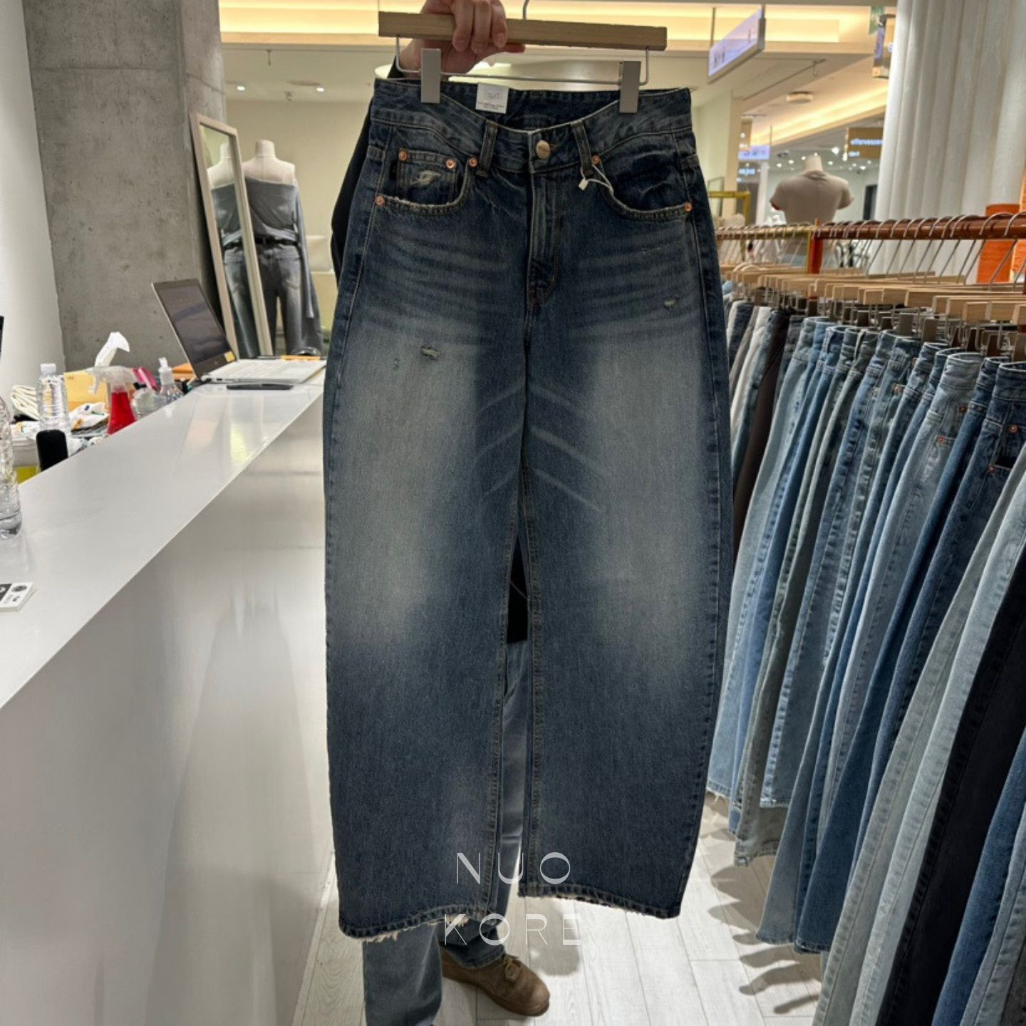 现货~Graymellow 韩国正品2026春款高腰显瘦直筒牛仔裤女