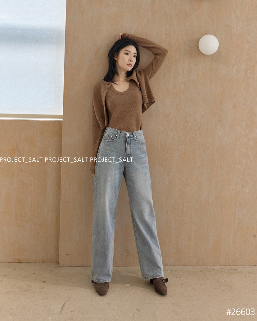 现货～PROJECT SALT韩国代购正品2026春装新款复古百搭牛仔裤女