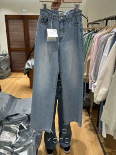 现货～GILLI韩国正品小众设计师品牌2026春款高腰水洗直筒牛仔裤