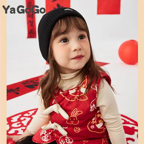 yagogo儿童羽绒背心男女童羽绒过年服冬季羽绒马甲外穿拜年马甲
