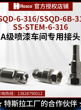 HOSCO原装配件 SSQD-6/6B-316 A级喷漆枪车间专用水性不锈钢接头