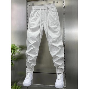 夏季 速干束脚高档宽松百搭运动长裤 薄款 子男士 纯色休闲裤 2025新款