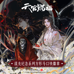 玩点无限 流光纪念系列方形马口铁徽章周边潮玩盲盒 天官赐福