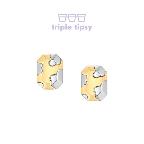 triple tipsySKIN奶牛纹理耳钉耳夹 徐梦桃同款无需耳洞