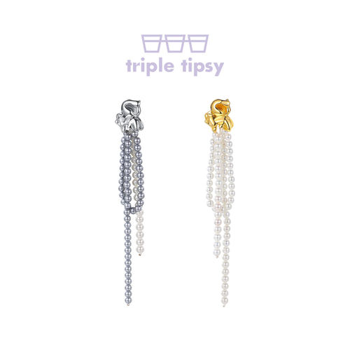 tripletipsy焦糖影院贝珠长耳环