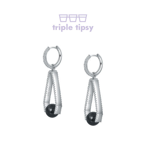 tripletipsy玛瑙耳环925银高级