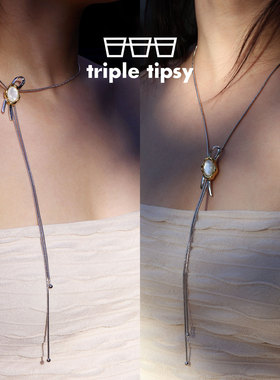 tripletipsy抽拉短项链毛衣链