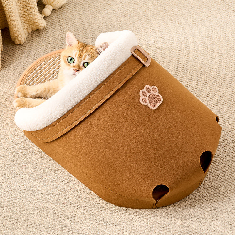 拖鞋猫窝冬保暖猫抓板一体半封闭式安全感猫咪睡觉窝猫床四季通用