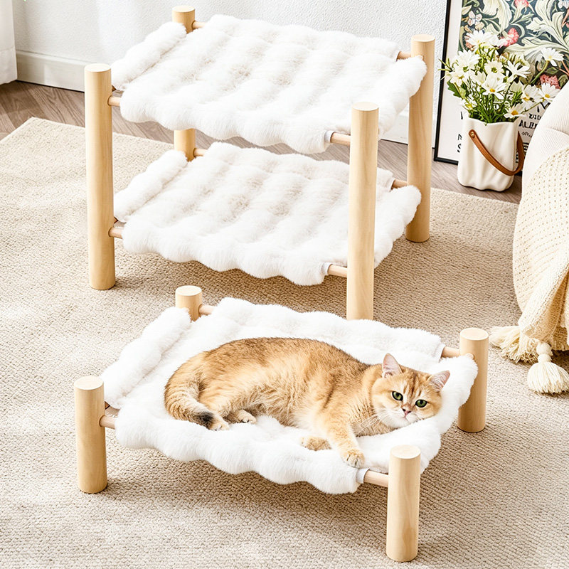 猫窝猫抓板冬季加厚猫床宠物行军床睡垫泡泡绒猫吊床双层猫咪睡窝
