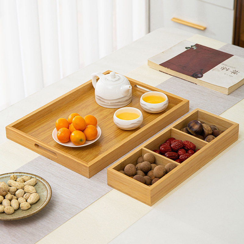 水果盘家用竹木干果坚果盘中式木制现代客厅创意家居零食盒糖果盒