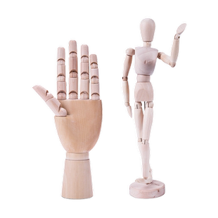 蒙玛特画画用木头人偶12寸关节人模型速写绘画用小人木手30cm素描木偶人灵活可动木人仿人体比例美术用品摆件