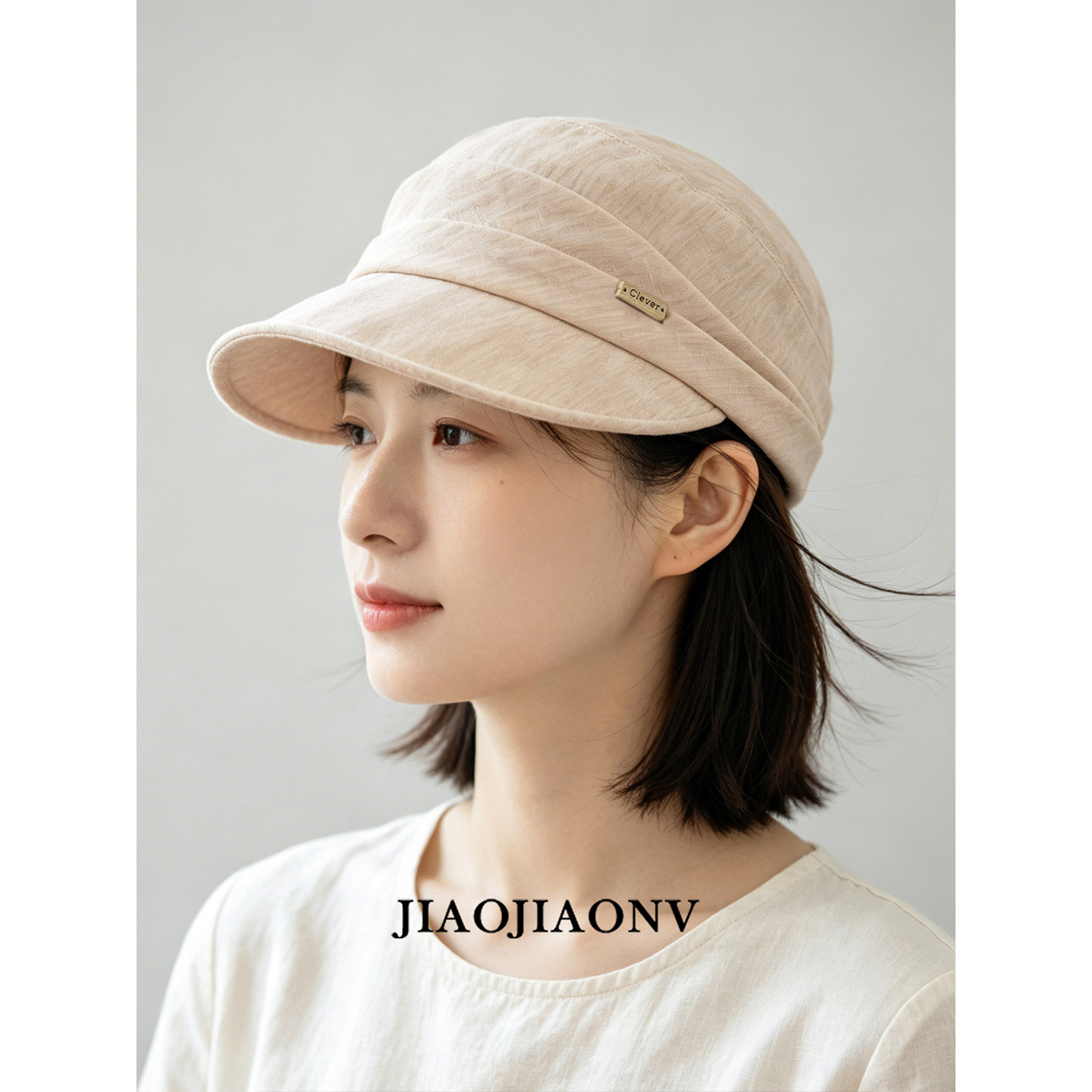 文艺简约百搭报童帽女日系复古春夏休闲薄款鸭舌帽宽檐显脸小帽子