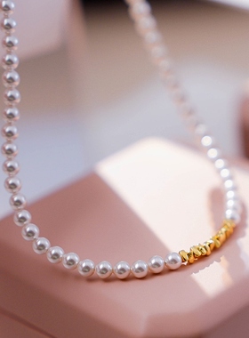 / 坠链均925银仿珍珠  项链女款小米珠泡沫之夏锁骨链