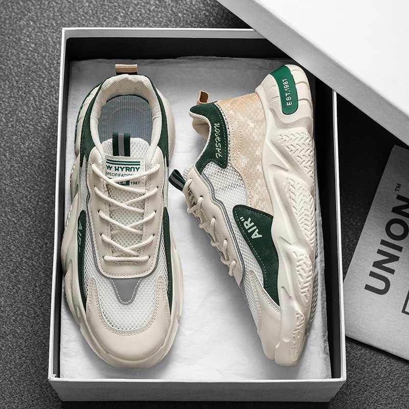 古雀文艺轻复古男鞋透气新款薄网鞋潮流休闲运动防臭跑步老爹潮鞋