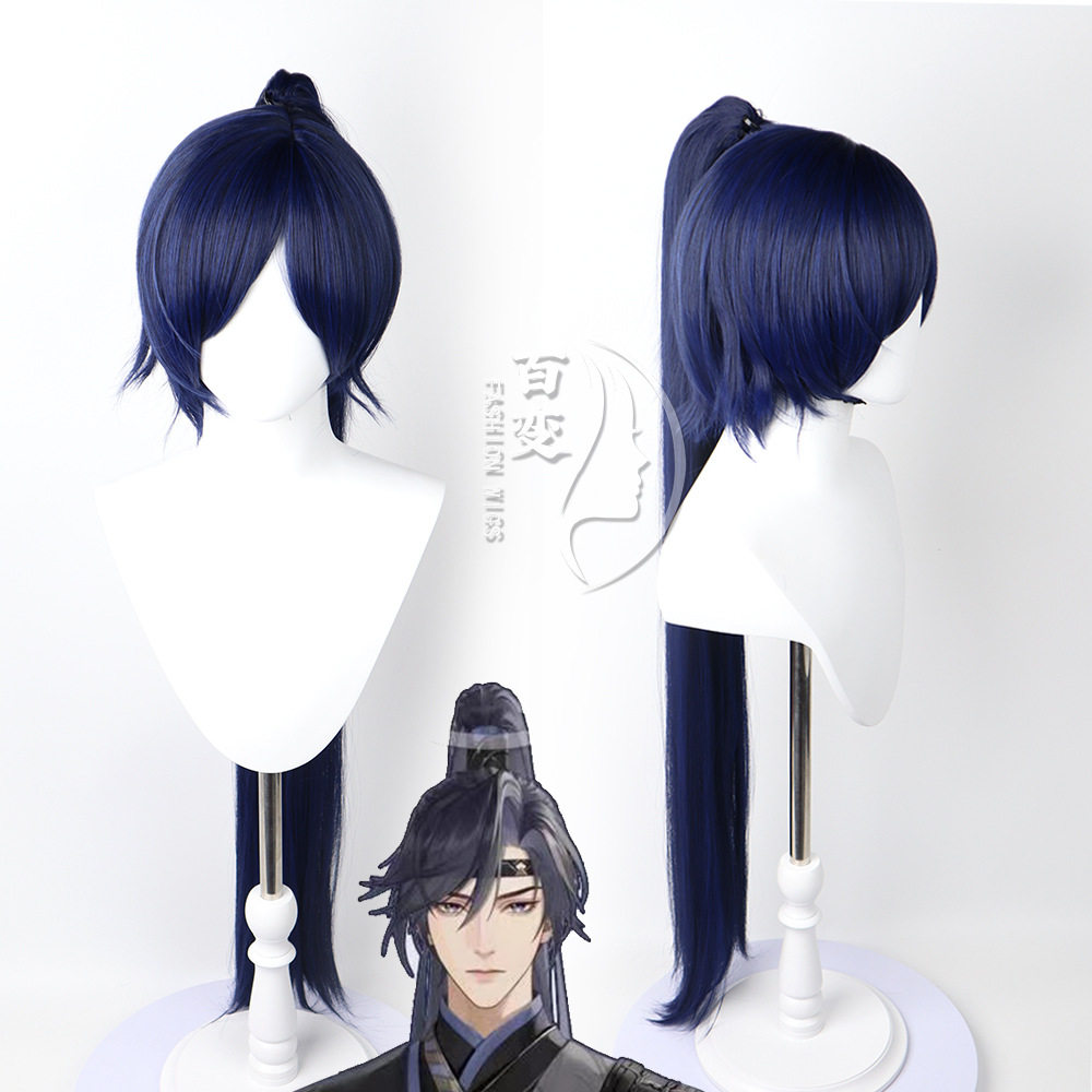 百变 代号鸢 傅融cos假发 古风斜刘海高马尾造型侧分头皮款