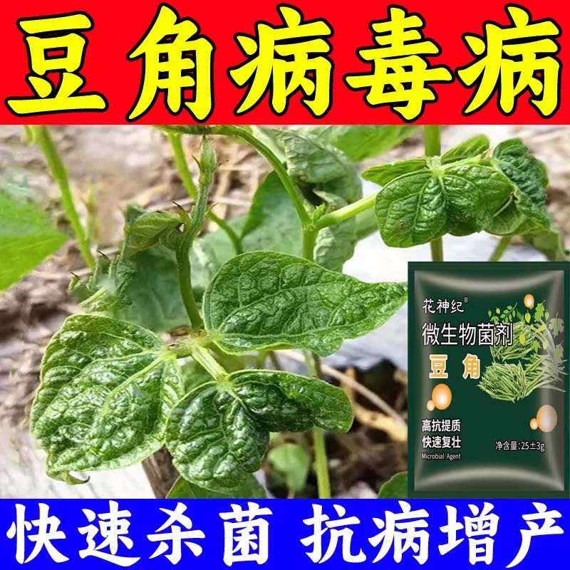 豆角病全治药病毒病专用药花叶卷叶黄叶缩叶病豆角病菌清炭疽灵病