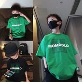 t恤夏季 儿童帅气薄款 男童休闲炸街上衣中大童圆领半袖 纯棉短袖 衫