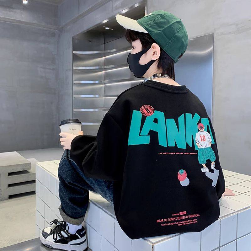 男童韩版卫衣加绒款2025新款中大童长袖上衣儿童秋款外穿打底衫潮