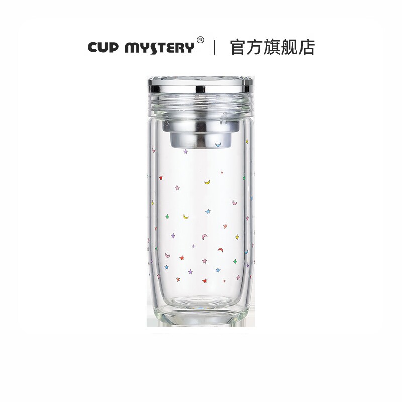 cupmystery网红新款星星双层玻璃杯高颜值女生大容量杯子泡茶水杯