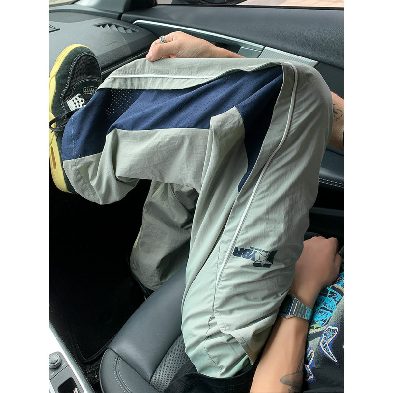 网眼拼接伞兵裤子男夏薄款