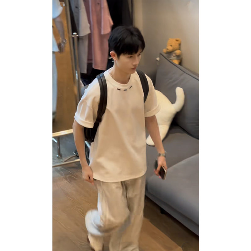 320g重磅小领口半袖T恤男