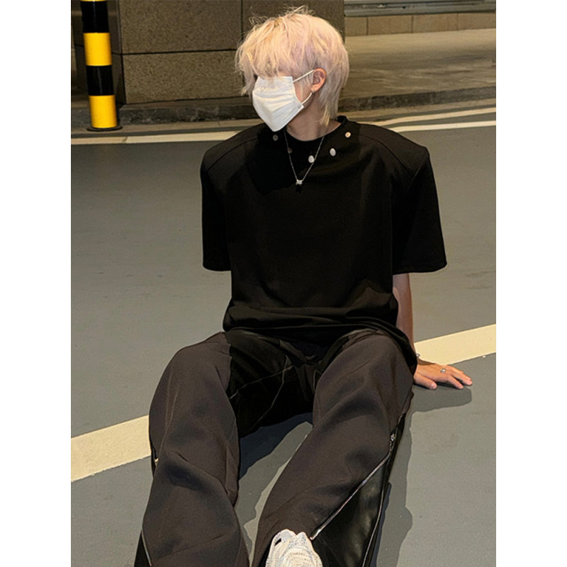 300g高克重美式垫肩短袖T恤