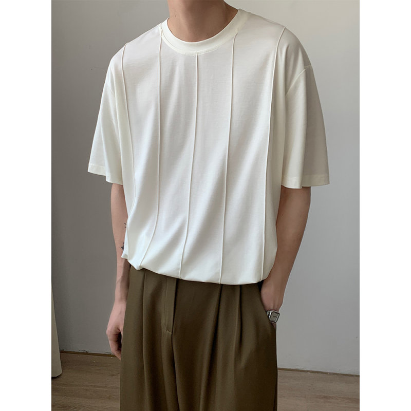 线条纹设计纯净感短袖男款夏