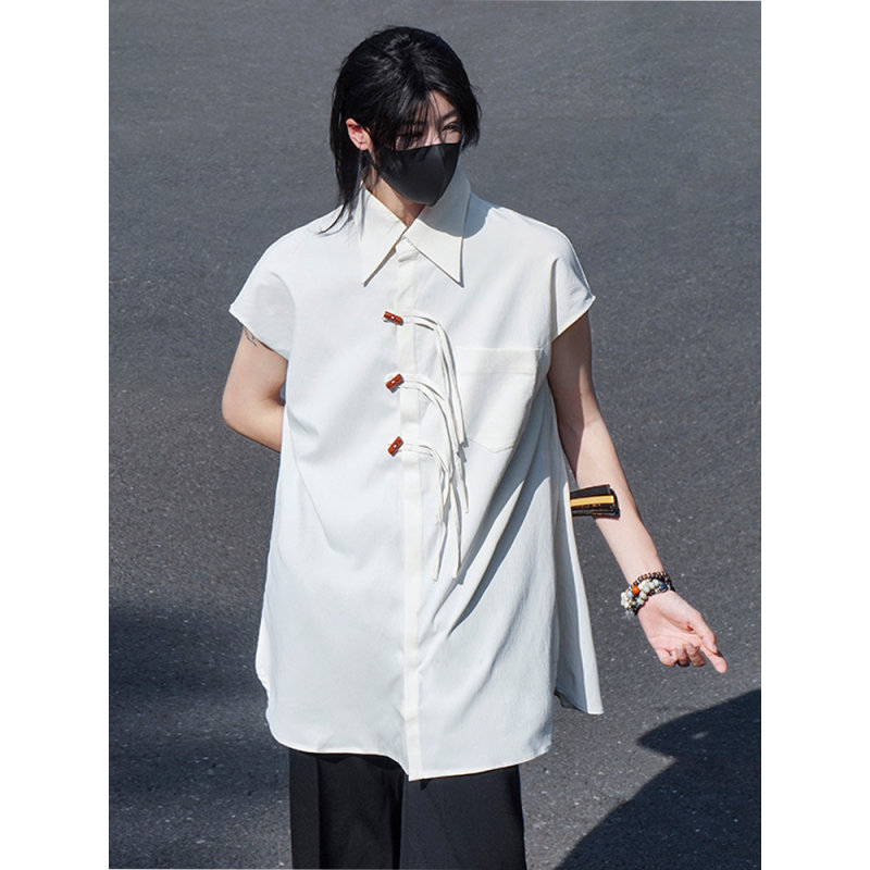 Cleanfit新中式春山盘扣短袖衬衫