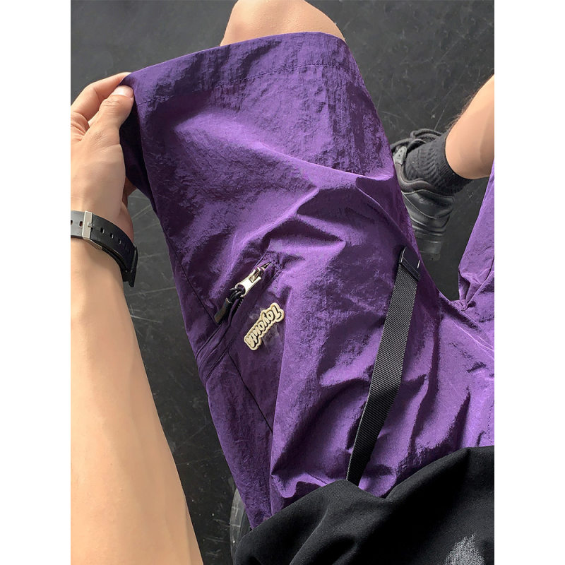 三防一紫色冲锋短裤男款