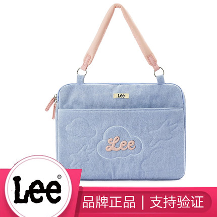 Lee女时尚电脑包单肩手提包云朵包防摔防震15寸格子笔记本包