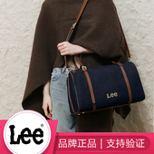 Lee男女大容量旅行包袋单肩斜挎出差包牛仔帆布包
