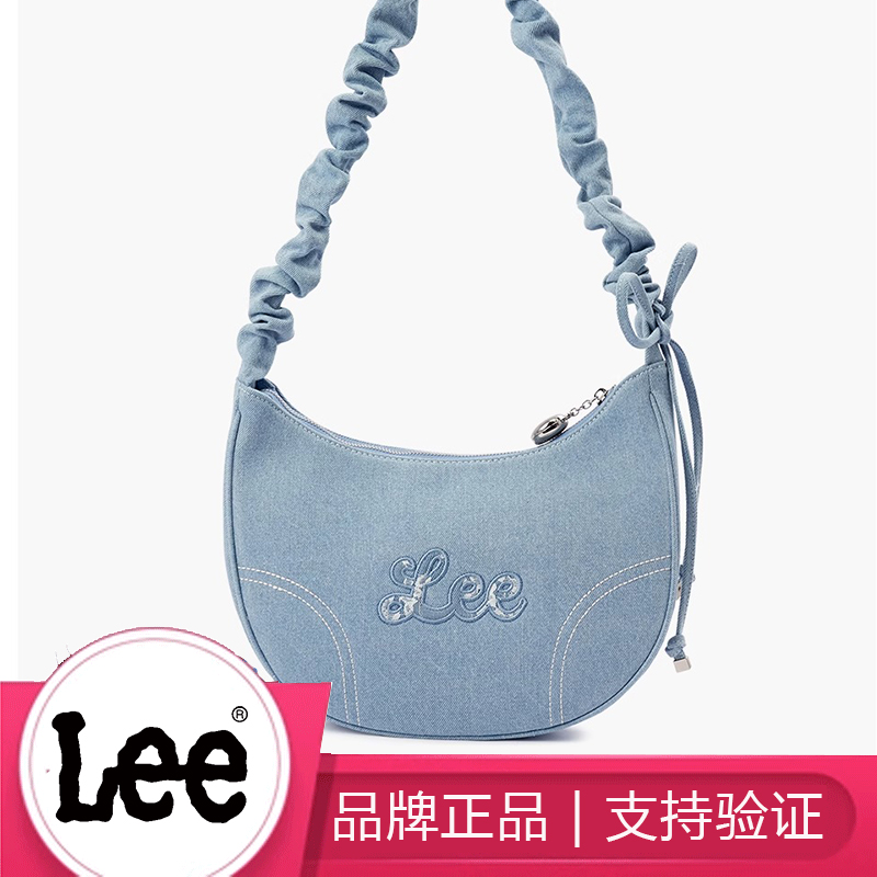 Lee秋冬牛仔帆布云浪包大容量单肩包斜挎背包通勤上课包托特包