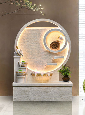 欧式无障碍奢华流水招财摆件，鱼缸，水幕墙，客厅加湿器，庭院水