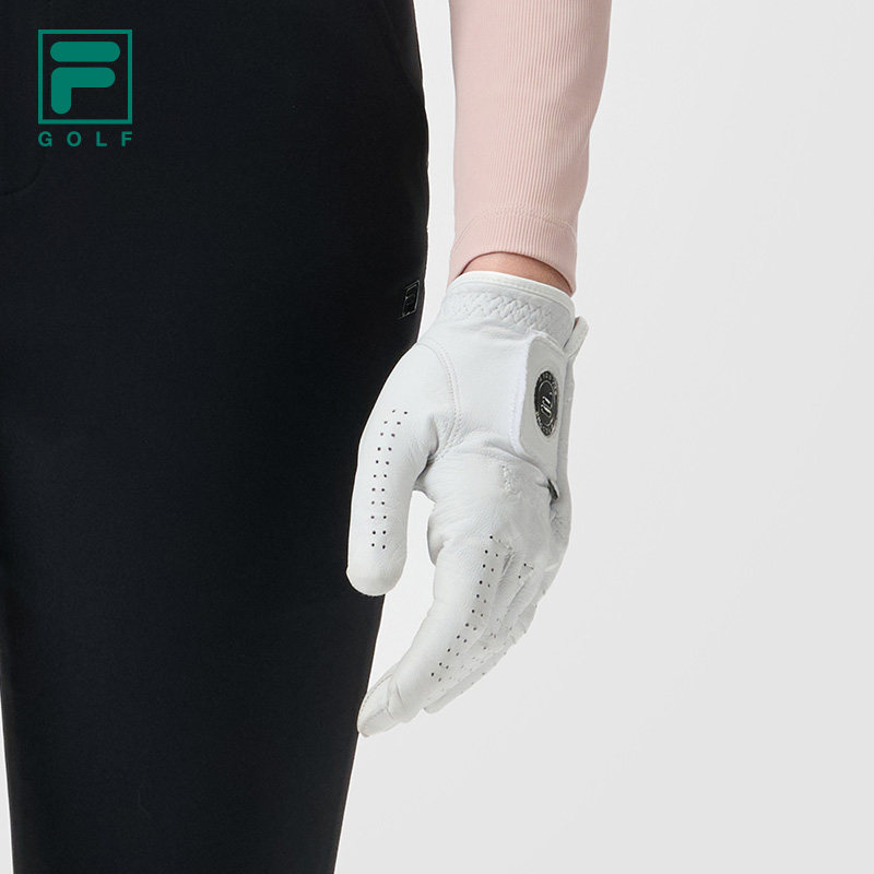 FILA 斐乐高尔夫官方情侣手套运动护具薄款透气单只羊皮手套男女