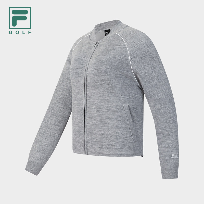 FILA 斐乐官方女士编织外套2026春季新款高尔夫运动舒适毛衣开衫