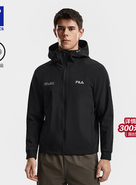 FILA 斐乐官方针织连帽外套男2026春季新款健身跑步黑色运动上衣
