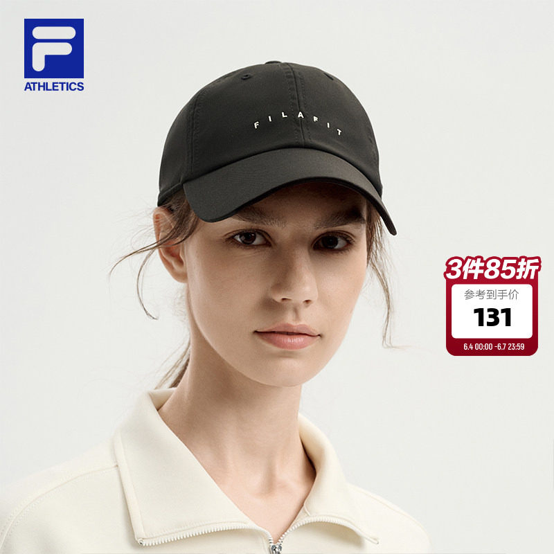 FILA 斐乐官方女士帽棒球帽软顶舒适帽子健身运动帽遮阳帽鸭舌帽