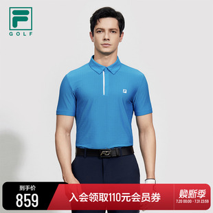 运动基础上衣 FILA 斐乐官方高尔夫男子针织短袖 POLO衫 2025夏新款