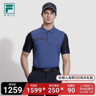 GOLF斐乐官方男子针织短袖 FILA POLO衫 2024夏新款 高尔夫运动上衣