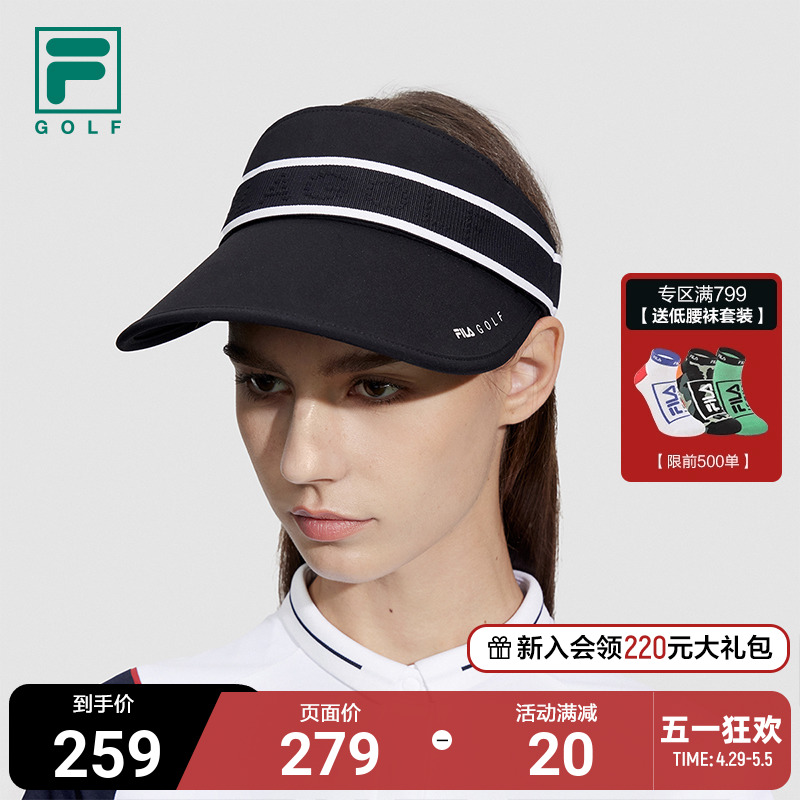 FILA GOLF斐乐女帽空顶帽2024夏季新款高尔夫运动帽遮阳帽鸭舌帽