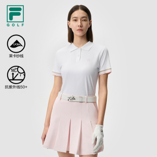 运动上衣防晒T恤 FILA 斐乐官方高尔夫女子短袖 POLO衫 2025夏新款